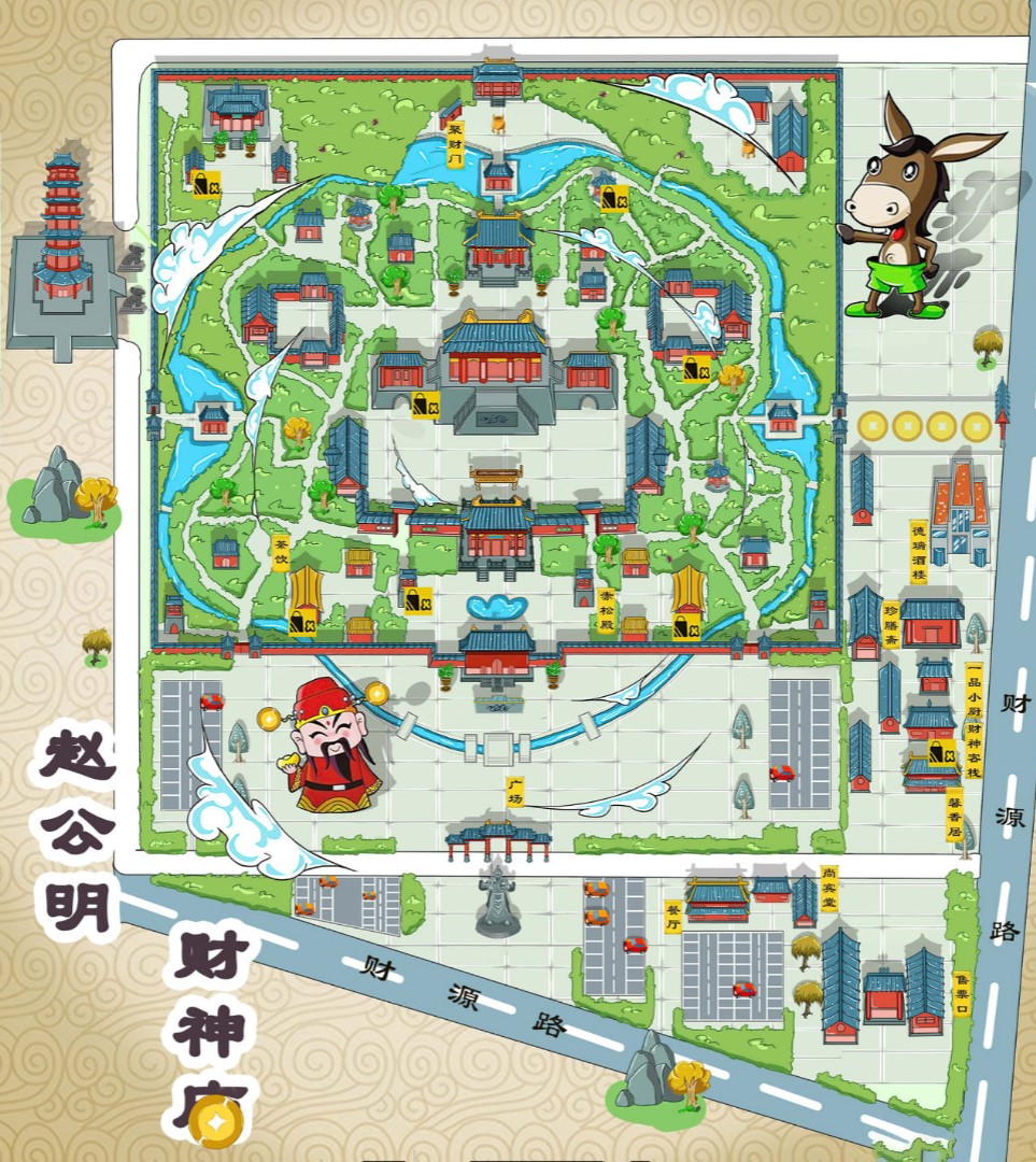 清涧寺庙类手绘地图
